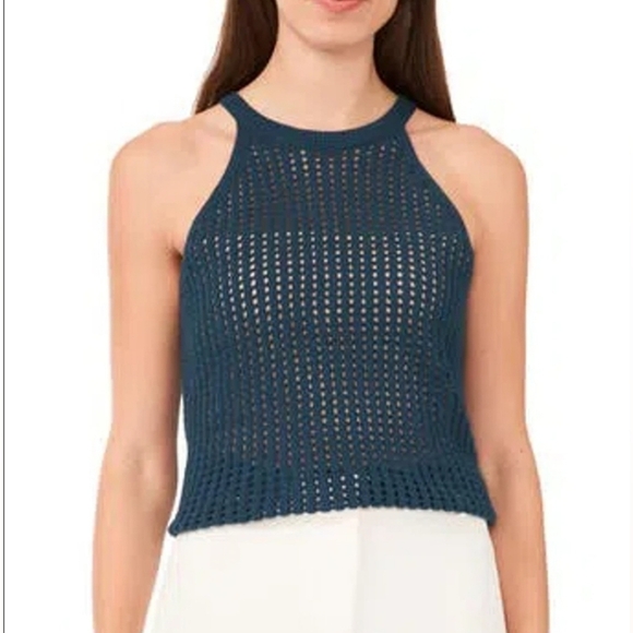 Halogen Knit Tank Top Sleeveless Open Weave 100% Cotton Blend Size XXL - Picture 1 of 9